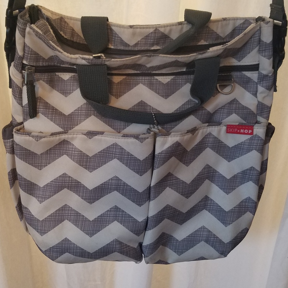 Skip Hop Grey Chevron Diaper Bag